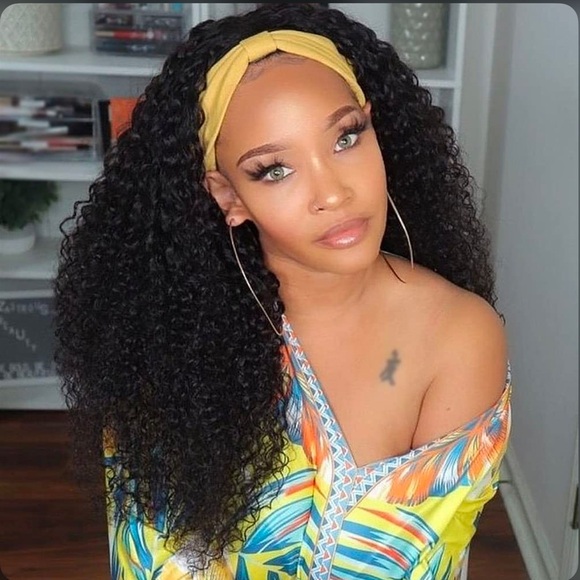 100% Human Hair deep wave Headband Wig glueless 23” - Picture 4 of 16